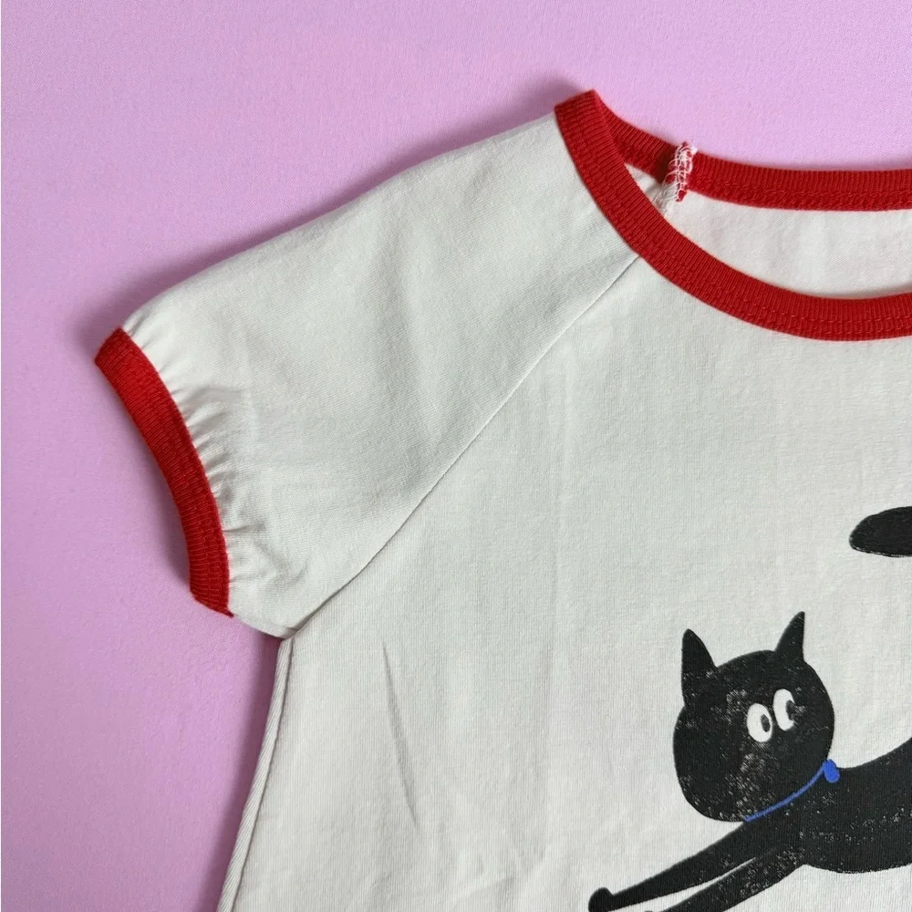 Bemon Toddler Girl Black Kitten T-Shirt, Size 3-4T Korean Clothing Brand - Picture 3 of 7